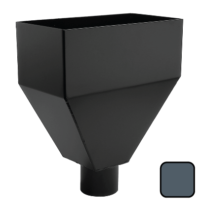 280mm Aluminium Neptune Hopper Head with 63mm (2.5") Outlet - RAL 7016m Anthracite Grey