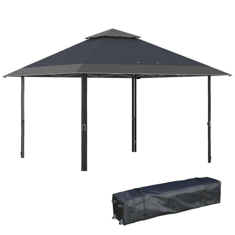 4m x 4m Pop-up Gazebo Double Roof Canopy with UV Proof, Roller Bag & Adjustable Legs
