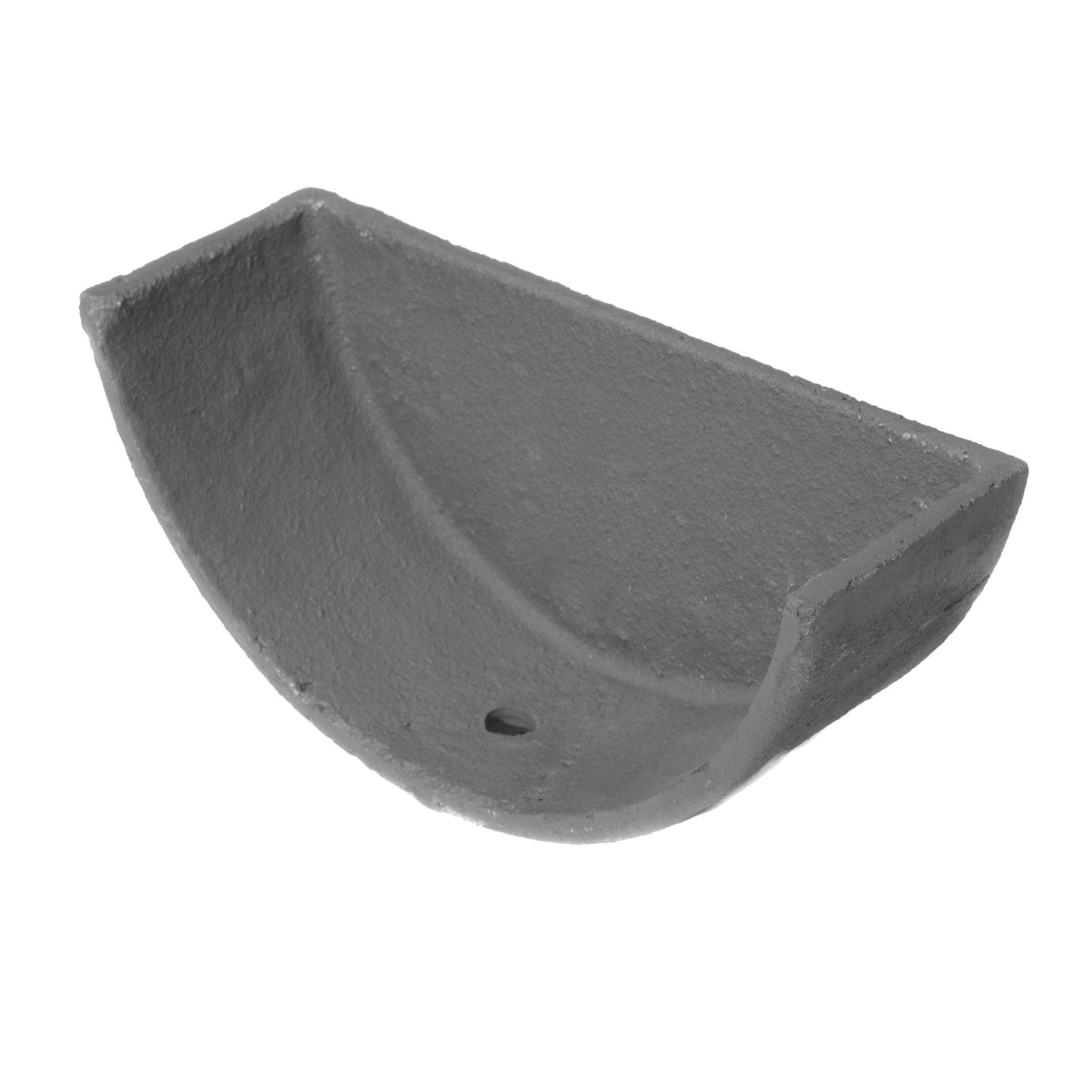 125mm (5") Half Round Cast Iron External Stop End - Primed - Trade Warehouse