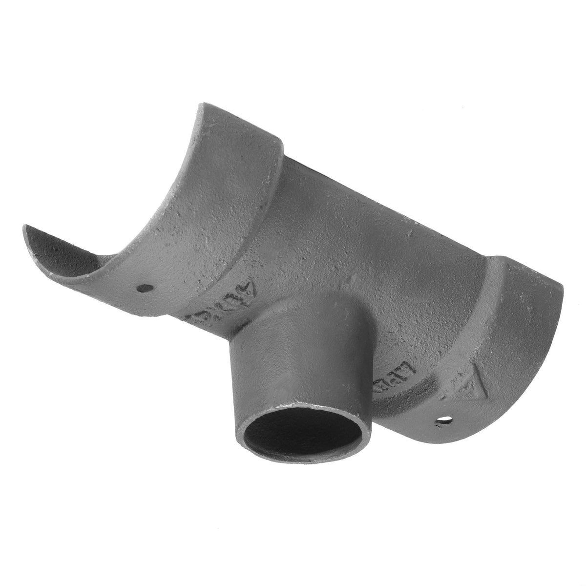 125mm (5") Half Round Cast Iron 75mm (3") Gutter Outlet - Primed - Trade Warehouse