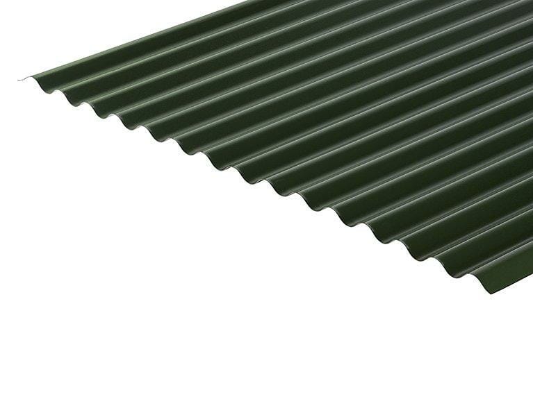 Corrugated 13/3 Profile PVC Plastisol Coated 0.5mm Metal Roof Sheet Juniper Green - Trade Warehouse