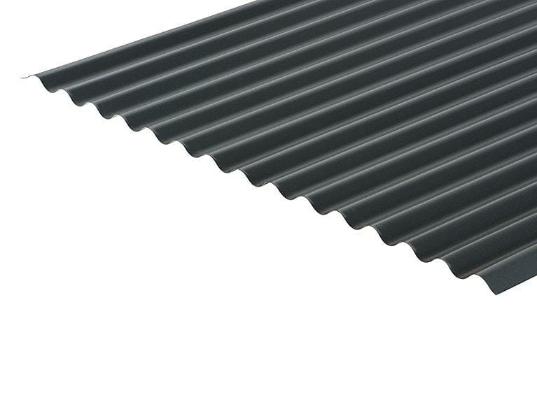 Corrugated 13/3 Profile PVC Plastisol Coated 0.7mm Metal Roof Sheet Anthracite - Trade Warehouse