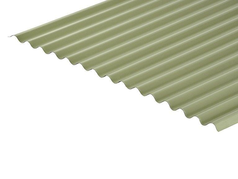Corrugated 13/3 Profile PVC Plastisol Coated 0.7mm Metal Roof Sheet Moorland Green - Trade Warehouse