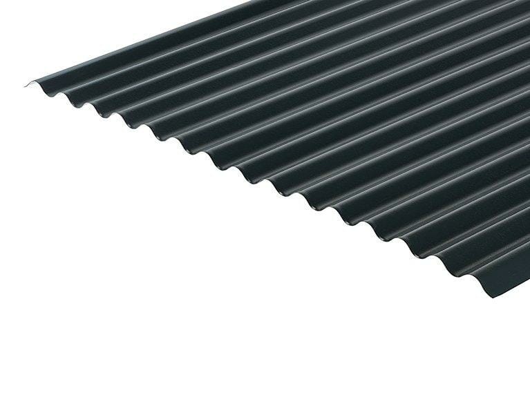 Corrugated 13/3 Profile PVC Plastisol Coated 0.7mm Metal Roof Sheet Slate Blue - Trade Warehouse
