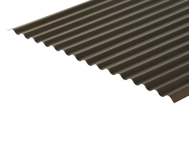Corrugated 13/3 Profile PVC Plastisol Coated 0.7mm Metal Roof Sheet Van Dyke Brown - Trade Warehouse
