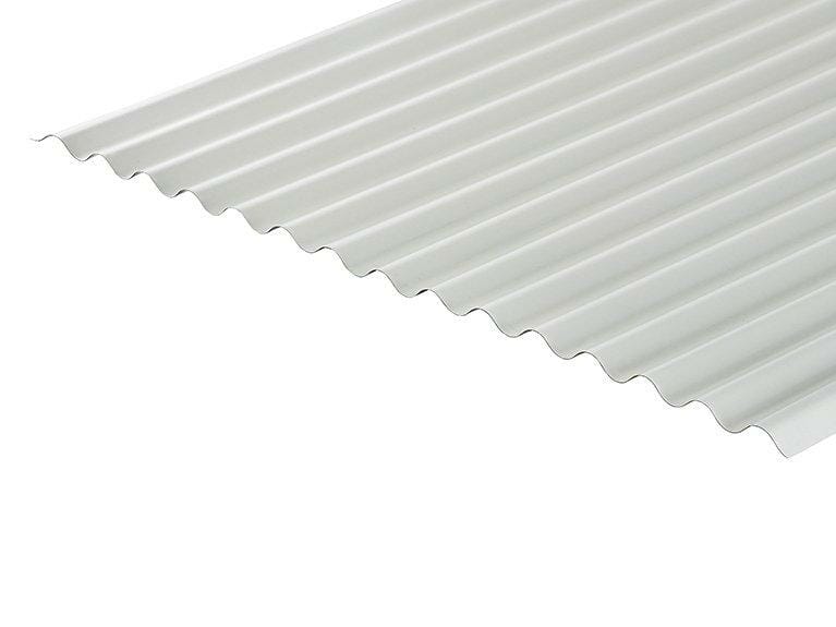 Corrugated 13/3 Profile PVC Plastisol Coated 0.7mm Metal Roof Sheet White - Trade Warehouse