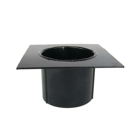 125x100mm Aluminium Box Gutter 75mm Spigot Patch Outlet - RAL 9005M Matt Black