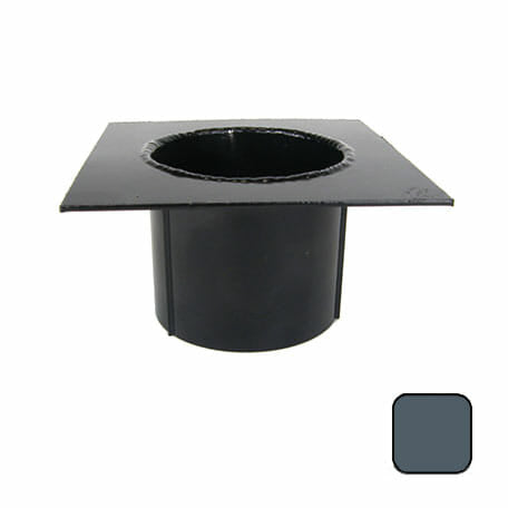 125x100mm Aluminium Box Gutter 75mm Spigot Patch Outlet - RAL 7016M Anthracite Grey