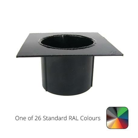 125x100mm Aluminium Box Gutter 63mm Spigot Patch Outlet - One of 26 Standard Matt RAL colours TBC