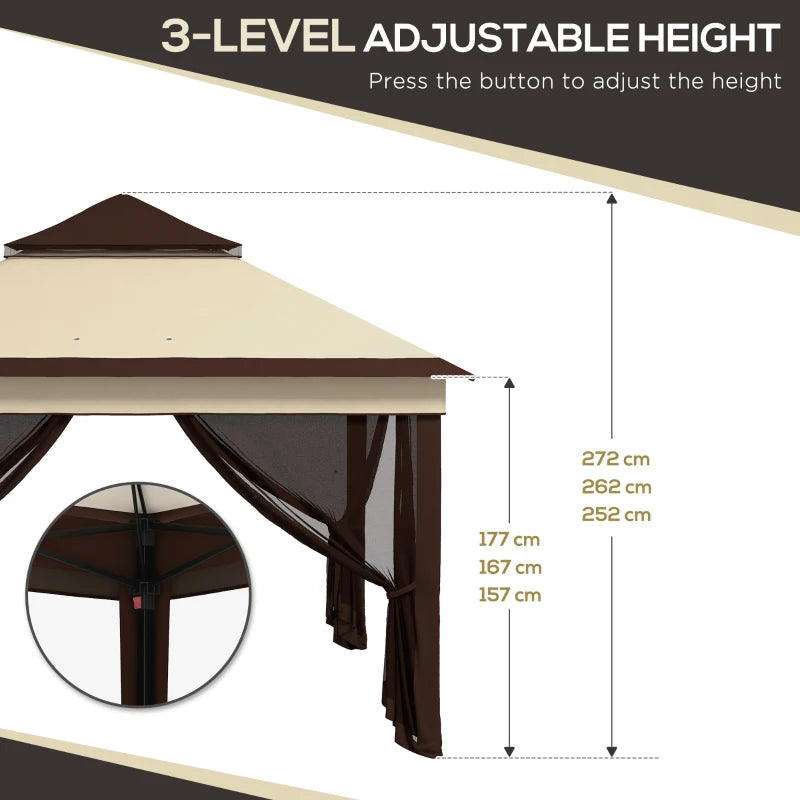 Beige Pop Up Gazebo With Carrying Bag