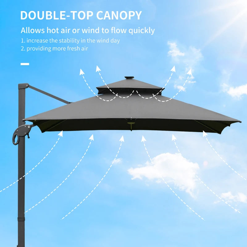 3m x 3m Square Aluminum Canopy With Adjustable Pole