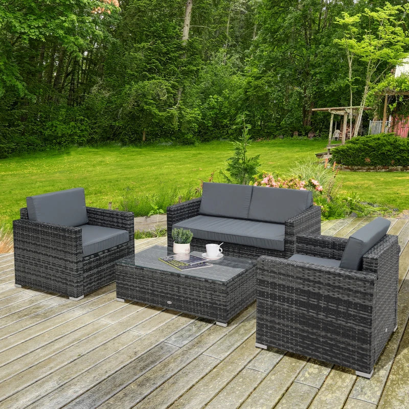 Grey 4 Piece Detachable Furniture Set With Cushions
