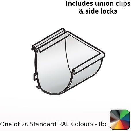 100x85mm Aluminium Aqualine Modern Stop End Assemblies - Right Hand  - One of 26 Standard Matt RAL colours TBC