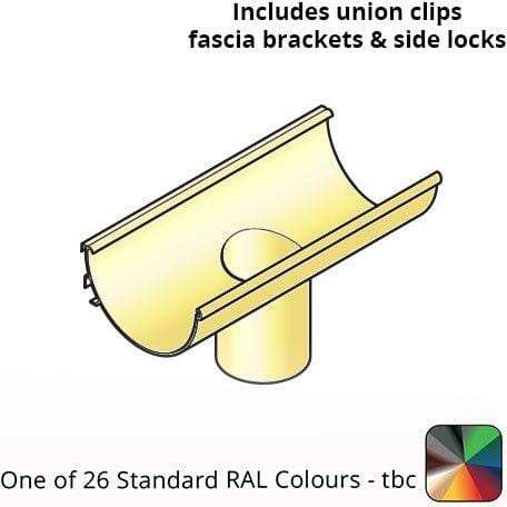 120x60mm Aluminium Aqualine Half Round Running Outlet Assemblies with 75mm spigot - One of 26 Standard Matt RAL colours TBC
