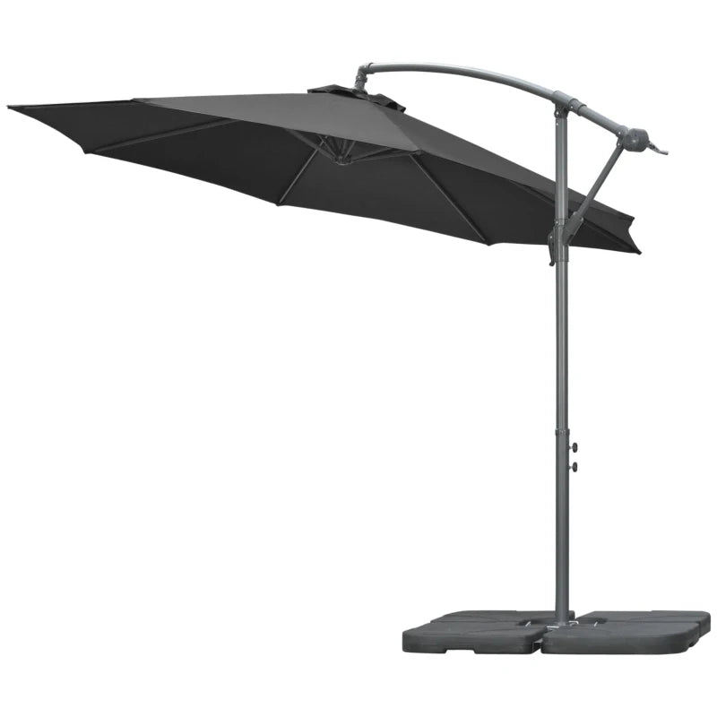 Black Banana Parasol With Adjustable Crank Handle