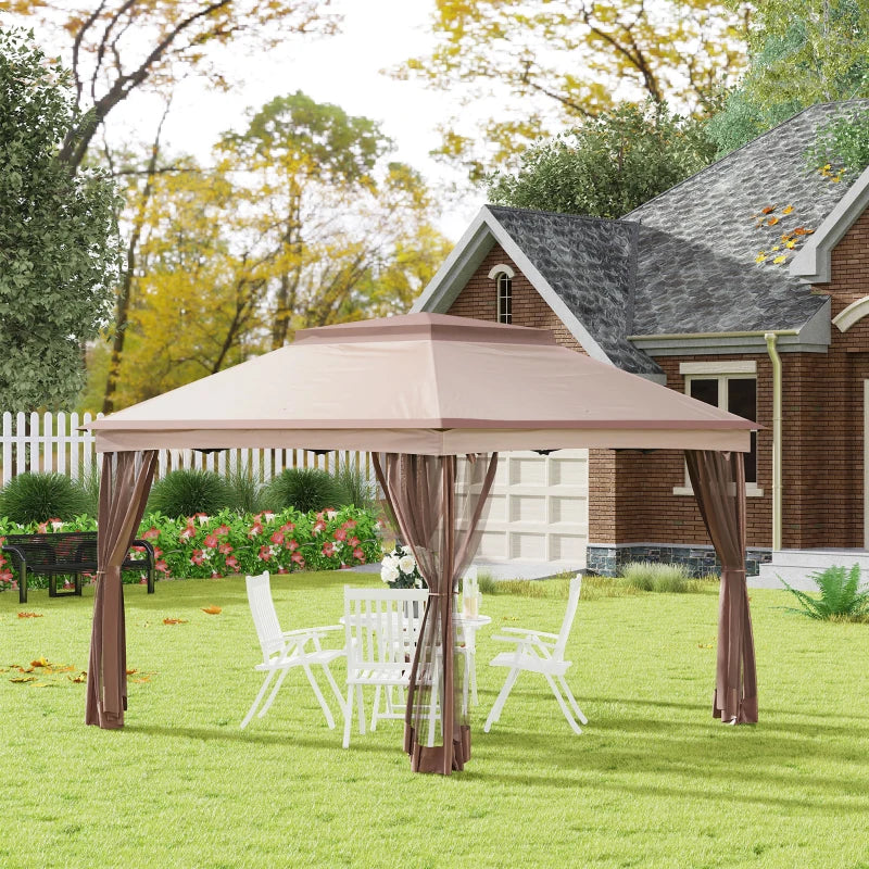 3m x 3m Khaki Pop Up Gazebo