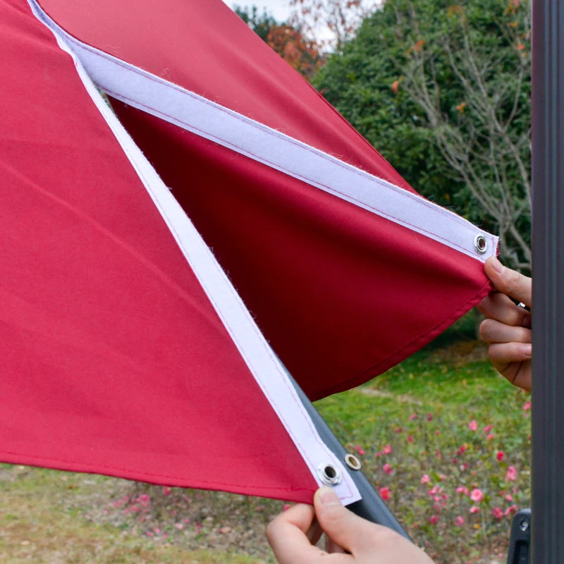 2.55H x 2.92m Red LED Adjustable Cantilever Parasol