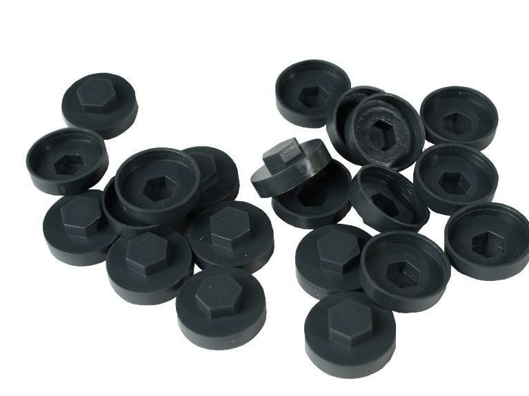 HC19 19mm Anthracite Colour Caps - Pack of 100 - Trade Warehouse