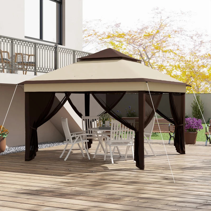 Beige Pop Up Gazebo With Carrying Bag