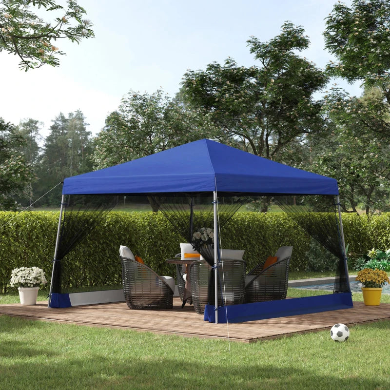 Wide Based Blue Pop-up Gazebo Canopy