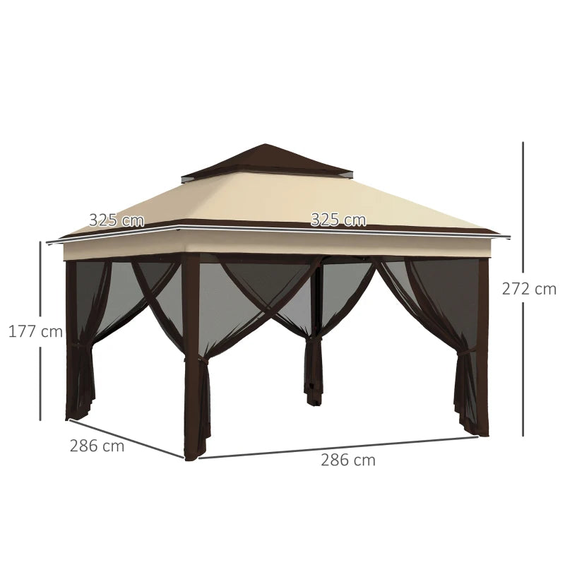 Beige Pop Up Gazebo With Carrying Bag