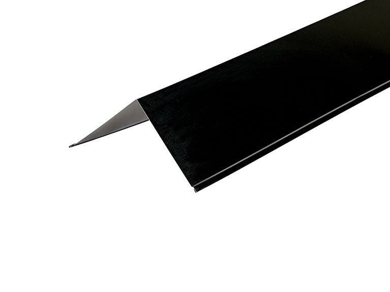 Metal Polyester Painted Black Barge Flashing 200mm x 200mm x 3000mm - Trade Warehouse