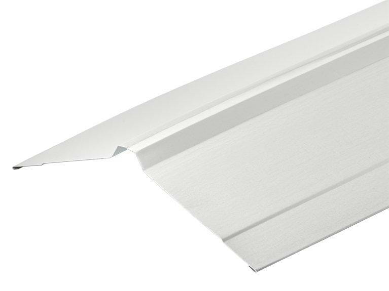 Metal Polyester Painted White NORDIC Ridge Flashing 195mm x 195mm x 3000mm - Trade Warehouse