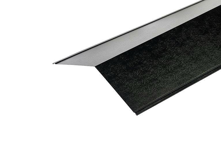 Metal PVC Plastiol Coated Black Ridge Flashing 200mm x 200mm x 3000mm - Trade Warehouse