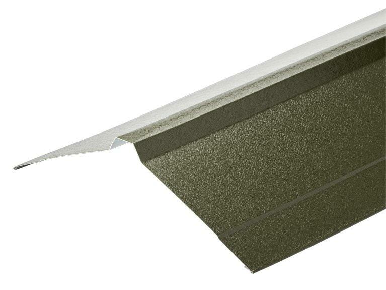 Metal PVC Plastiol Coated Olive Green NORDIC Ridge Flashing 195mm x 195mm x 3000mm - Trade Warehouse