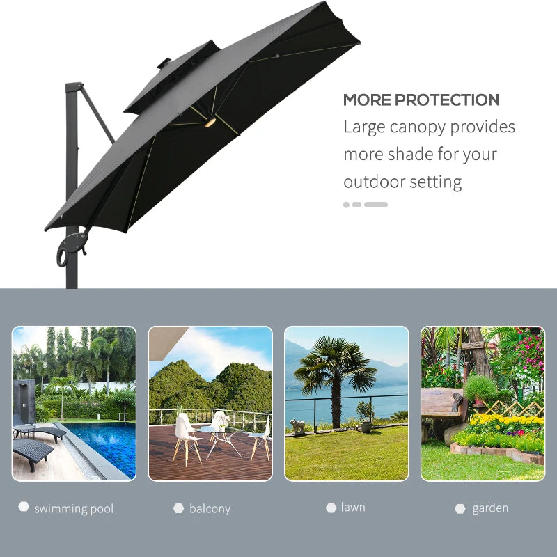 3m x 3m Square Aluminum Canopy With Adjustable Pole