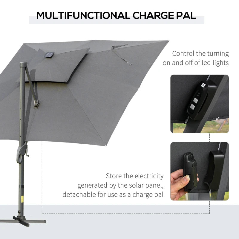 3m x 3m Square Aluminum Canopy With Adjustable Pole