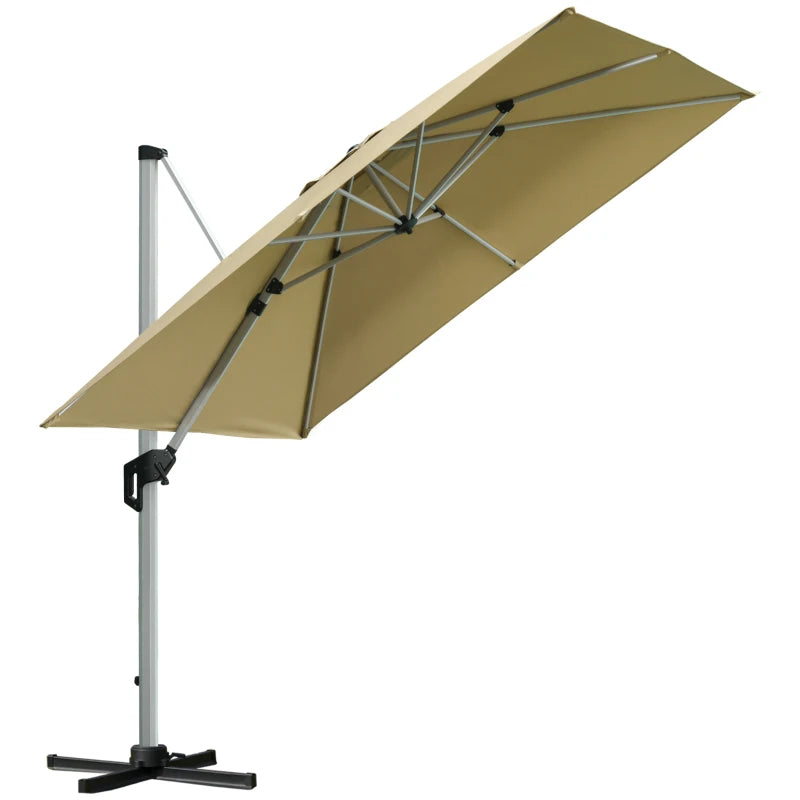 3m x 3m Khaki Cantilever Roma Parasol