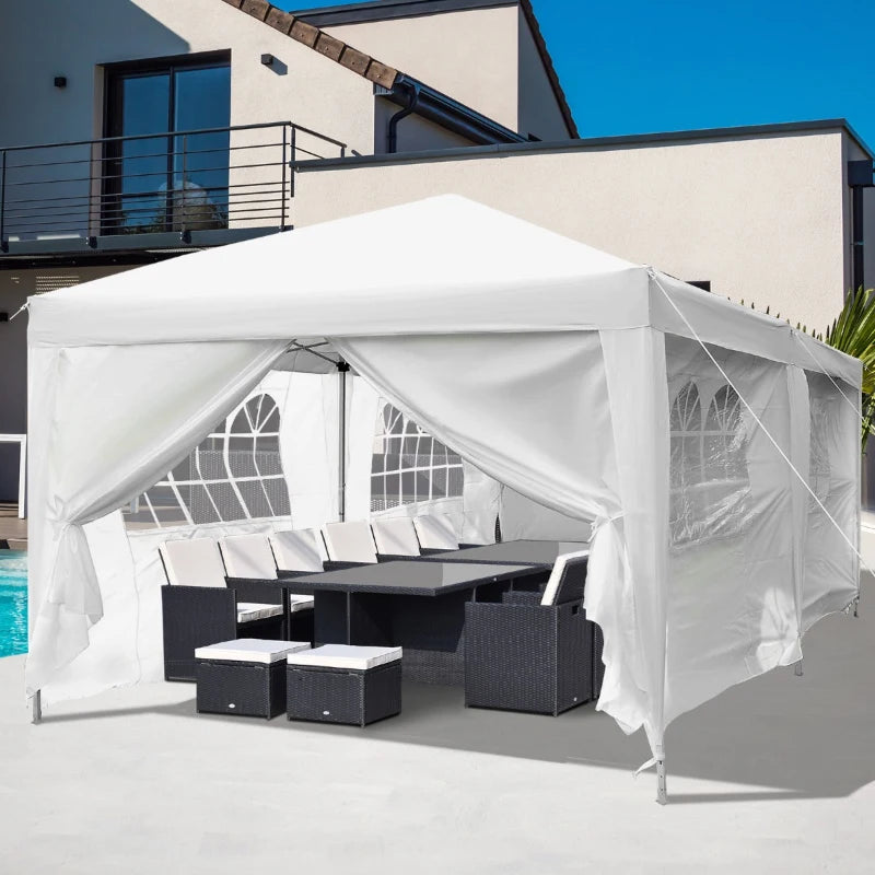 3m x 6m White Pop Up Gazebo With Free Storage Bag