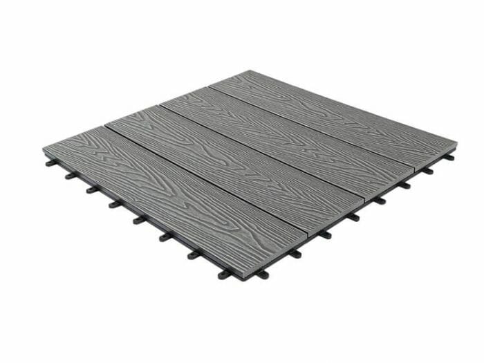 Pack of x4 Woodgrain Effect Composite Decking Tile (600mm x 600mm) - Trade Warehouse