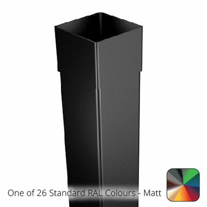76mm Swaged Aluminium Square Downpipe x 2M PPC  - One of 26 Standard Matt RAL colours TBC