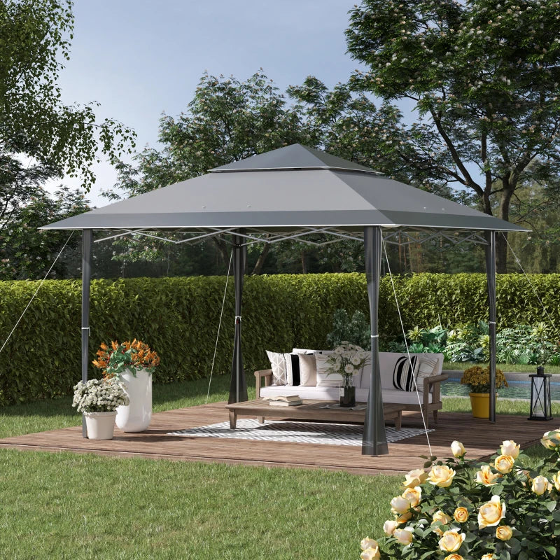 4m x 4m Dark Grey Pop-up Gazebo With Steel Frame