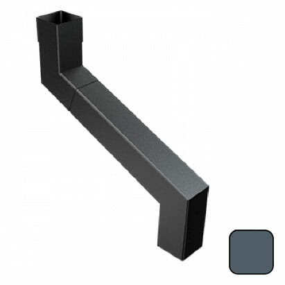 76mm Swaged Aluminium Square 2PT TO 400MM SWAN-NECK PPC - 7016M Anthracite Grey