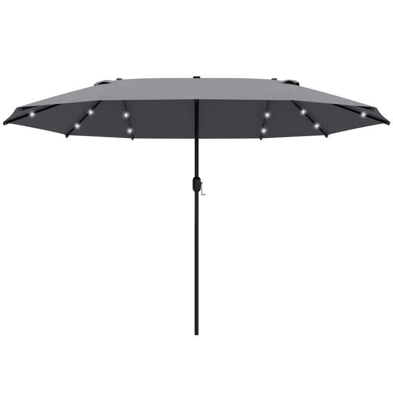 4.4m Dark Grey Patio Shade With LED Solar Lights