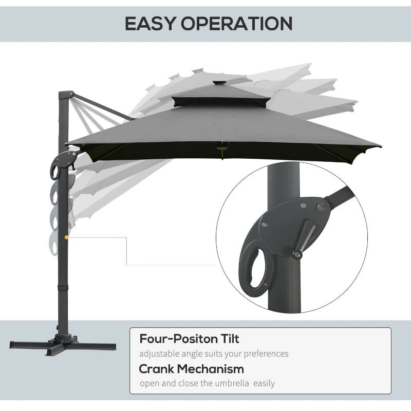 3m x 3m Square Aluminum Canopy With Adjustable Pole