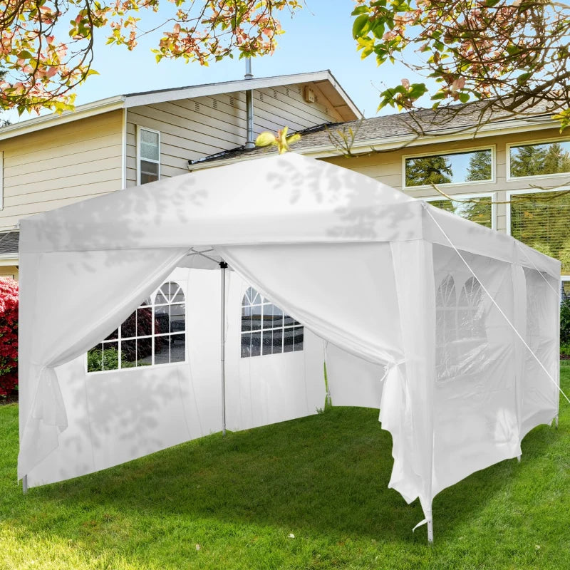 3m x 6m White Pop Up Gazebo With Free Storage Bag