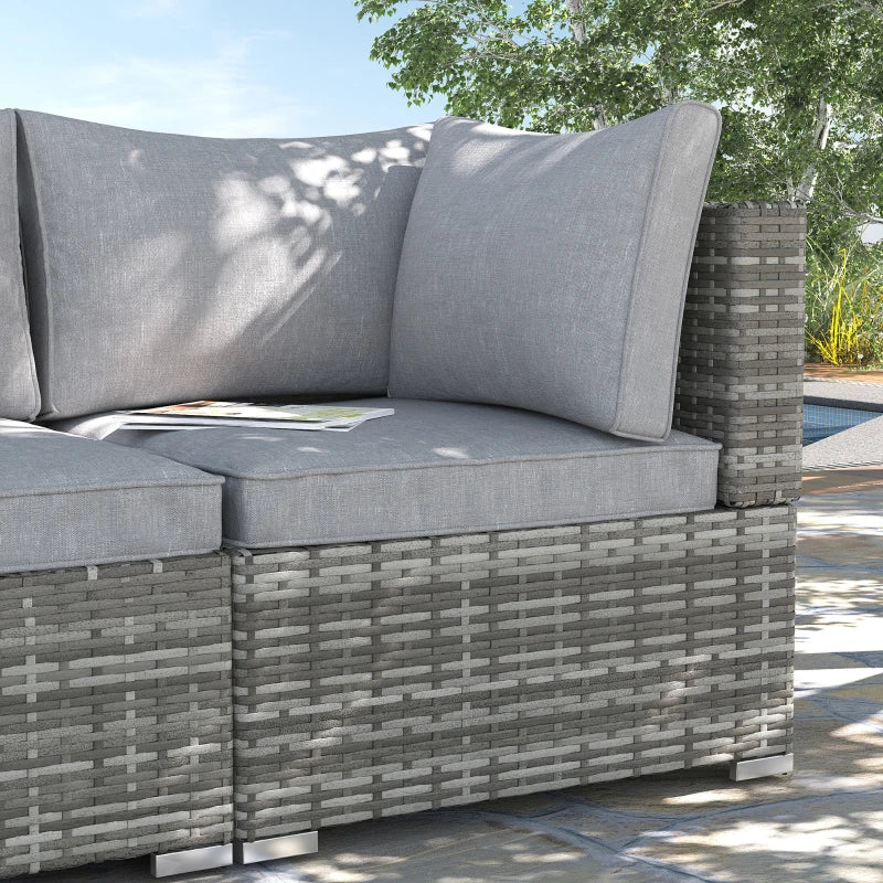 Light Grey Rattan Single Sofa Chair With Cushions
